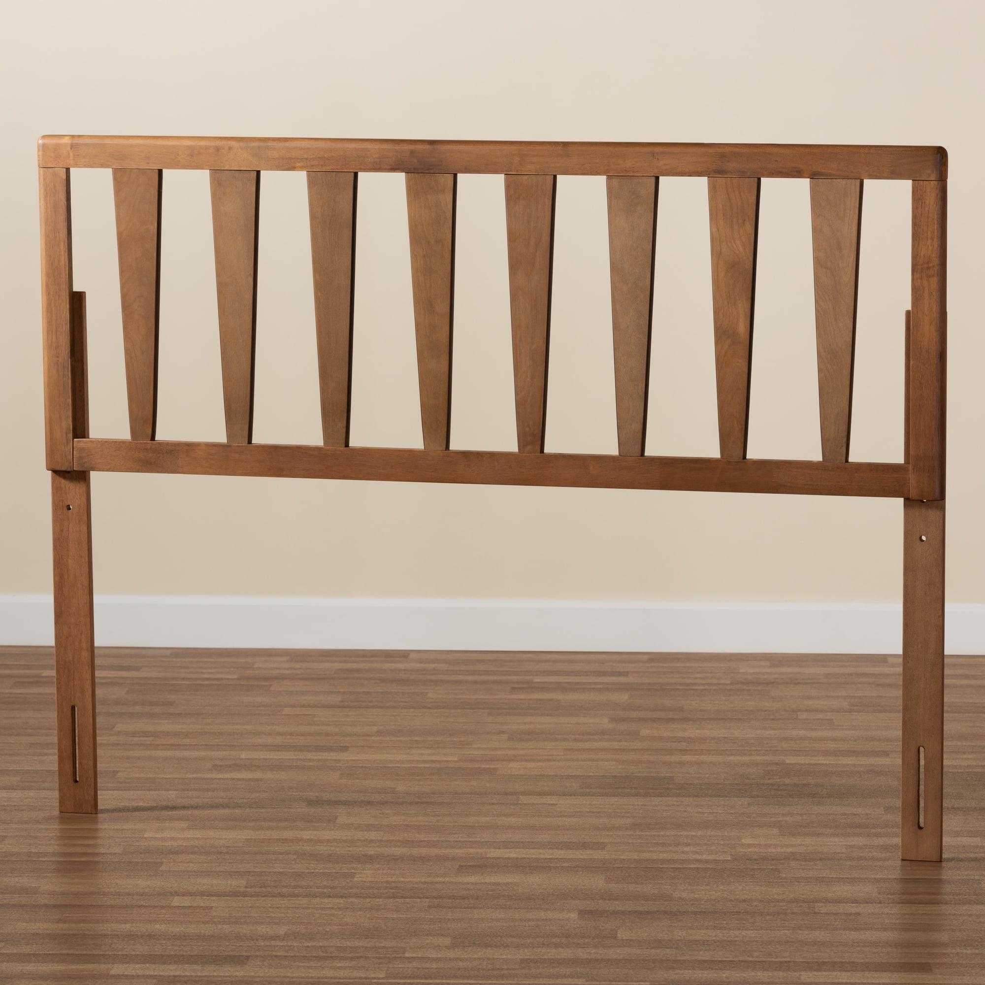 Baxton Studio Duncan Contemporary/Modern Slat Back Support Engineered Wood Headboard, Queen, Ash Walnut