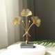 thumbnail image 5 of Adorno de hoja de ginkgo de lujo, figura de hoja, base de mármol, escultura de hojas de metal para Estilo A, 5 of 8