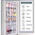 thumbnail image 4 of Zapatero colgante sobre la puerta con 28 bolsillos grandes, organizador de zapatos para puerta de armario, soporte para almacenamiento de zapatos, colgador de malla, blanco, 4 of 5