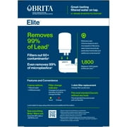 Brita Elite White, Faucet Water Filter System, 1 Replacement Filter, Reduces Lead