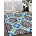 thumbnail image 3 of Ahgly Company Machine Washable Indoor Rectangle Transitional Tiffany Blue Area Rugs, 8' x 12', 3 of 7