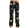 thumbnail image 4 of Valentine's Day Women's Pajama Pants Heart Graphic Loose Comfy Lounge Sleep Pants Drawstring Wide Leg Sleepwear, 4 of 7