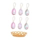 thumbnail image 2 of 6 huevos de Pascua con canasta para decorar, ideales como regalo de fiesta. Estampado de conejo blanco, 2 of 9
