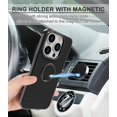 thumbnail image 6 of case for iPhone 14 Pro Case with Ring Holder Magnetic Kickstand, Slim Thin TPU [Soft Microfiber Lining] Anti-Scratch Matte Full-Body Shockproof Protective Phone Case for iPhone 14 Pro Black, 6 of 12