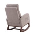 thumbnail image 5 of Rocking Chair Nursery, Modern Glider Rocking Chair with Headrest and Thicken Wood Base, Upholstered Nursing Armchair for Living Room, Bedroom, Grey, 5 of 9