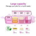 thumbnail image 3 of czcpp-Monthly Pill Organizer 1 Times a Day, 30 Day Pill Box Organizer,One Month Pill Case for Travel, 31 Day Daily Medcine Container for Vitamins, Supplement & Medication(Purple), 3 of 4