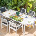 thumbnail image 2 of Happy Easter Table Cloths for 8 Foot Rectangle Tables, Watercolor Truck Eggs Flowers Butterfly Botanical Patio Waterproof Elastic Fitted Tablecloths, Washable Rectangular Table Cover for Camping, 2 of 8