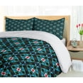 thumbnail image 4 of Ambesonne Abstract Duvet Cover Sets, Mosaic Like Squares Tile, 2-Queen, Charcoal Grey and Multicolor, 4 of 6
