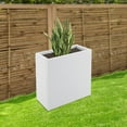 thumbnail image 2 of ToppiJoy 20.5*10*22in Metal Rectangular Planter Box, Planter Box Outdoor Planters All-Weather Use and Drainage Holes for Deck, Patio, Front Porch(White), 2 of 12