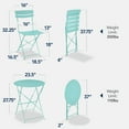 thumbnail image 3 of Best Choice Products 3-Piece Small Bistro Set, Folding Patio Furniture Set of 2 Chairs and Table - Aqua Blue, 3 of 9
