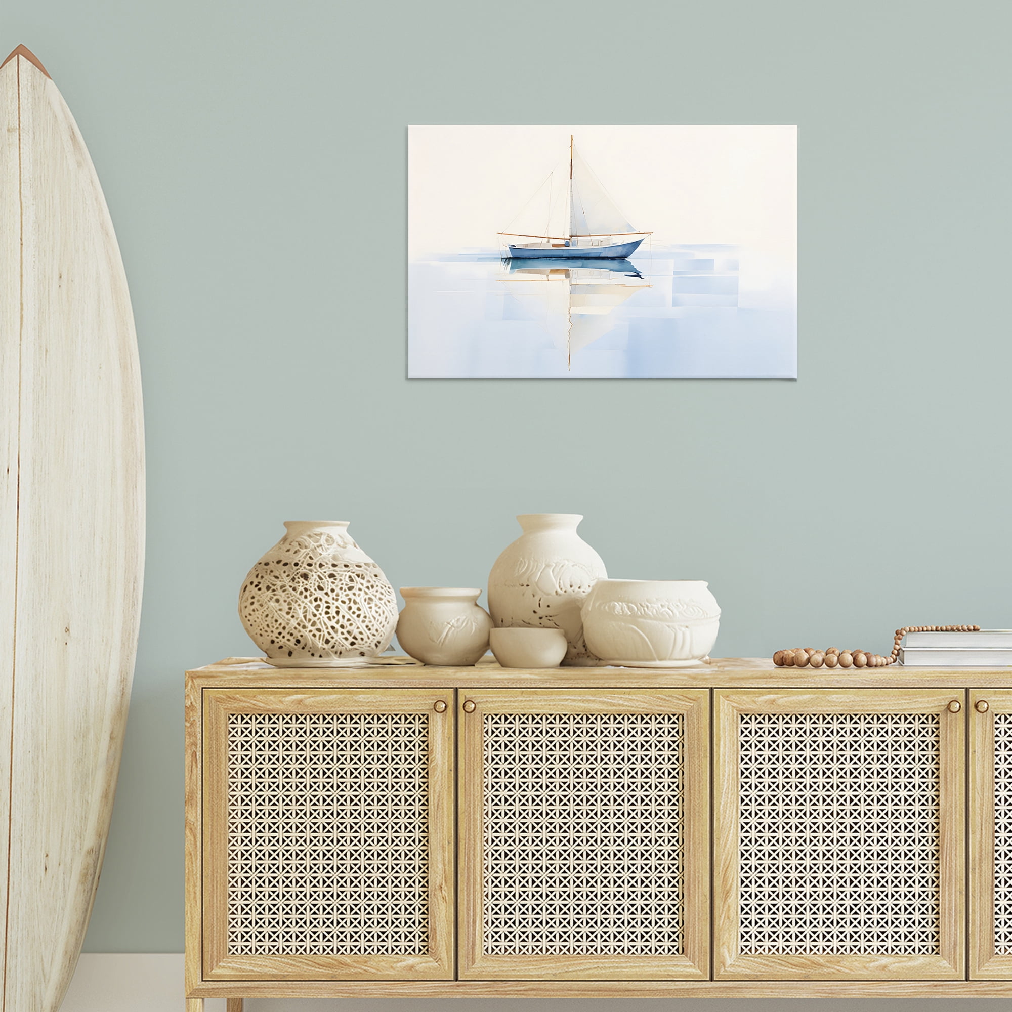 Stupell Industries Reflective Sails View Nautical & Beach Painting Wrapped Canvas Art Print Wall Art, 30 x 20