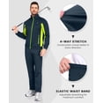 thumbnail image 5 of Little Donkey Andy Men's 2 Piece Full Zip Tracksuit Set, 4 Way Stretch Breathable Athletic Outfit with Reflective Details & Zipper Pockets, for Gym Running Outdoor, Blue Green S, 5 of 9