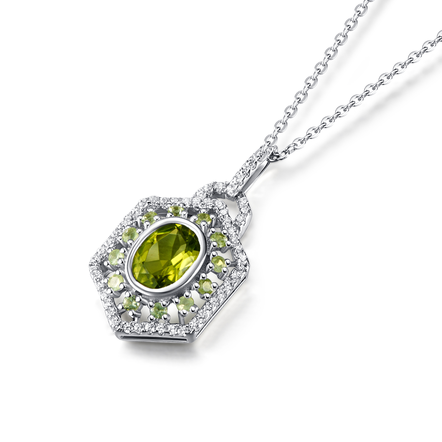 Sterling silver peridot necklace Clearance