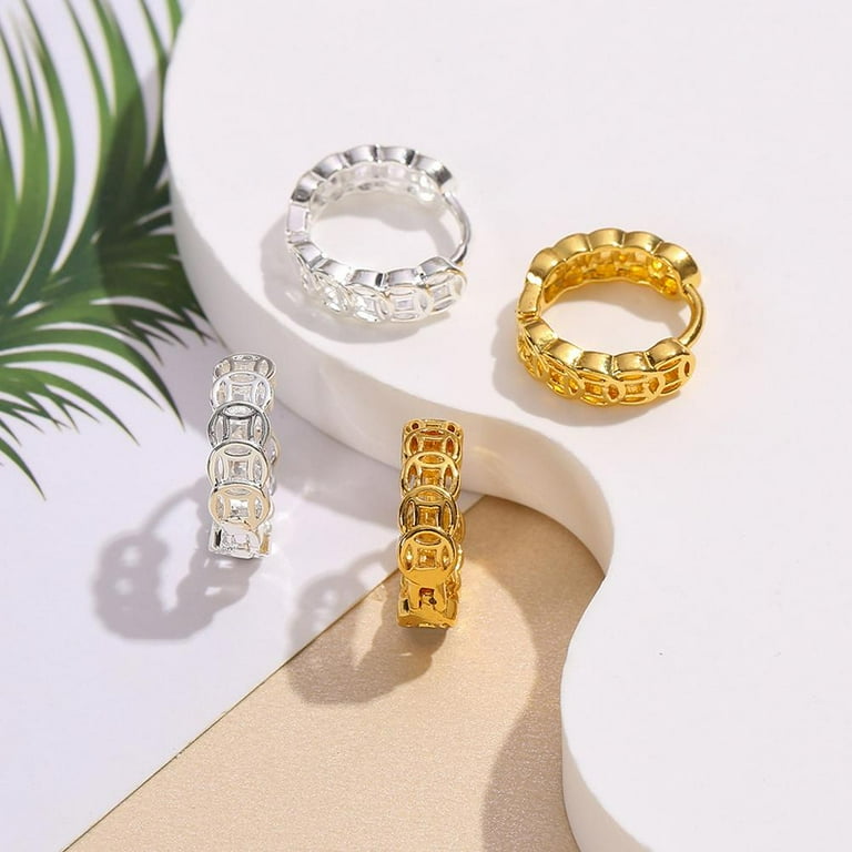 Charm Earrings Money Catcher Coin Zinc Charm Earrings for