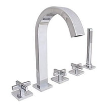 Speakman SB-2531 Lura 5-Hole Roman Tub Faucet with Cross Handles PC, Polished Chrome