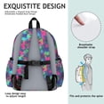 thumbnail image 5 of Green Blue Butterfly Pink Purple Pattern Cute School Backpack with Padded Back and Adjustable Shoulder Straps 13.4"x11"x4.7", 5 of 5