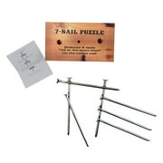 7 Nail Balance Puzzle Wood Block Game Pocket Brain Teaser IQ Magic Trick Gravity Toy