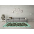 thumbnail image 3 of Ahgly Company Indoor Rectangle Oriental Light Blue Traditional Area Rugs, 2' x 5', 3 of 4
