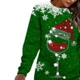 thumbnail image 4 of Gytharion Christmas Sweatshirt Dresses for Women Long Sleeve Crew Neck Funny Party Mini Dress Winter Soft Comfy Xmas Wine Glass Print Tunic Dress, 4 of 5
