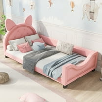 MODERNLUXE Twin Size Daybed with Carton Ears Headboard, Pink