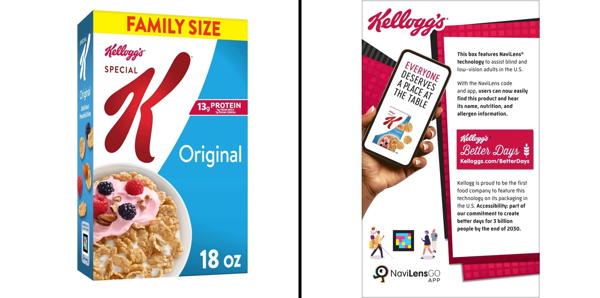 Kellogg's Special K Original Cold 18 oz & Kellogg's Choco Krispies Cereal 23.3 oz