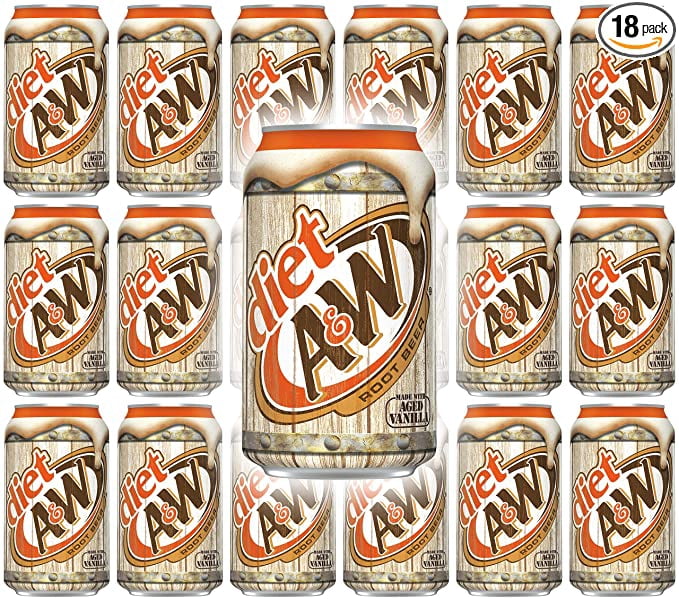Diet Soda Variety Pack, Pack of 24, 12 fl oz, 7UP, A&W Root Beer, All Natural Family Pack