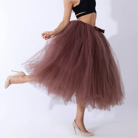 

Women TulleTutu Solid Color Skirt Bridesmaid Skirt Bubble Maternity Skirt
