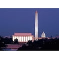 thumbnail image 2 of Highmith, Carol 18x14 Gold Ornate Wood Framed with Double Matting Museum Art Print Titled - Our treasured monuments at night, Washington D.C. - Vintage Style Photo Tint Variant, 2 of 4