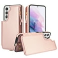 thumbnail image 2 of Compatible with Samsung Galaxy S22 Crossbody Wallet Phone Case,RFID Blocking PU Leather Shockproof Phone Case Women Men Kickstand flip Back Wrist Strap Zipper Credit Card Holder Slots,Rosegold, 2 of 8