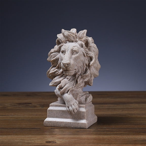 Kcavykas up to 60% off Gifts Decorative Shelf Ornaments Lion Resin Figurine Desktop Wildlife Ornament Unique Animal Statue for Study Office Bedroom Bookcase Display Birthday Gift