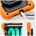 thumbnail image 7 of for iPad Mini 7th/6th Generation Case 8.3 inch 2024/2021, 360 Rotating Shockproof Cover with Stand, Handle, Shoulder Strap, Orange, 7 of 7