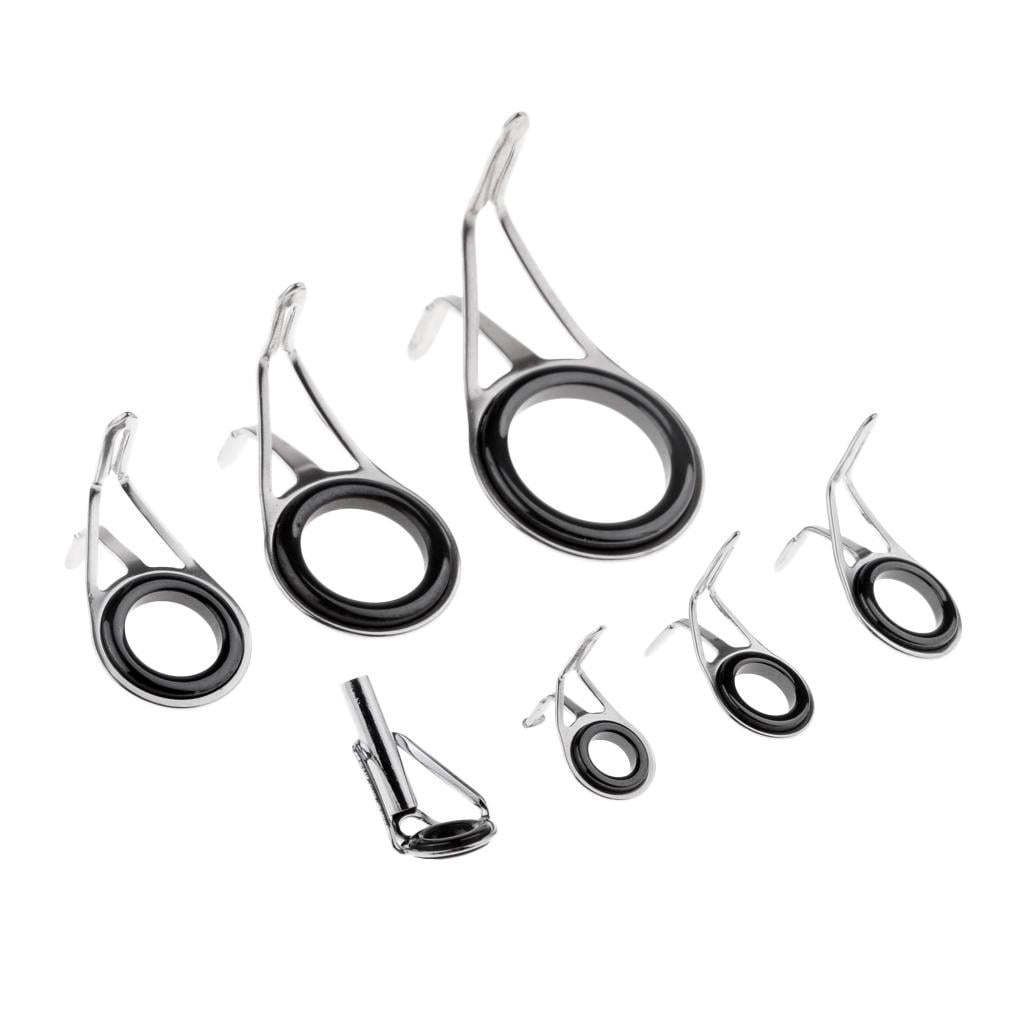 7 Pieces Fishing Rod Guide Tip Set Stainless Steel Repair