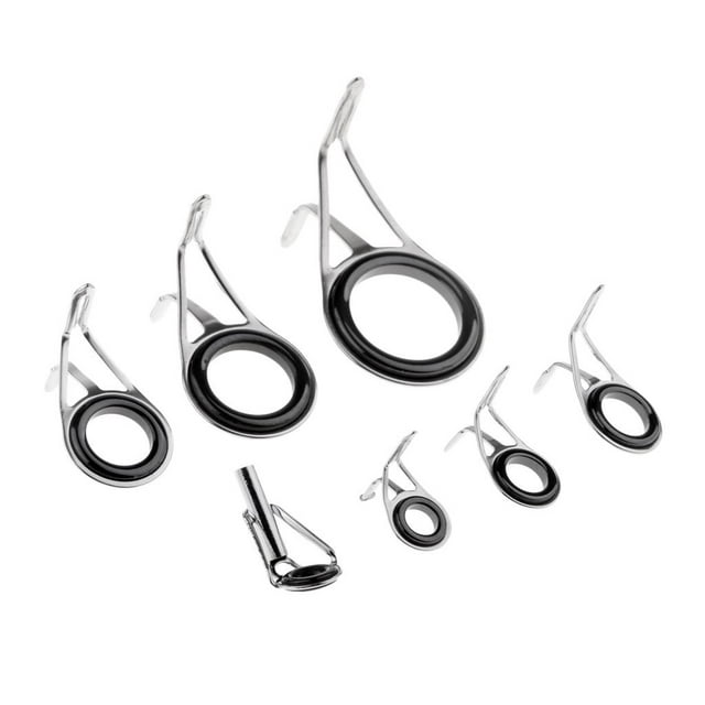 7pcs Durable Canne à Pêche Guide Conseils Mis Double Jambe Oeil Tige Réparation
