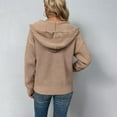 thumbnail image 3 of Vedolay Fall Tops for Women Distresse Oversized Stretch Button Up Cropped Coats,Khaki M, 3 of 5
