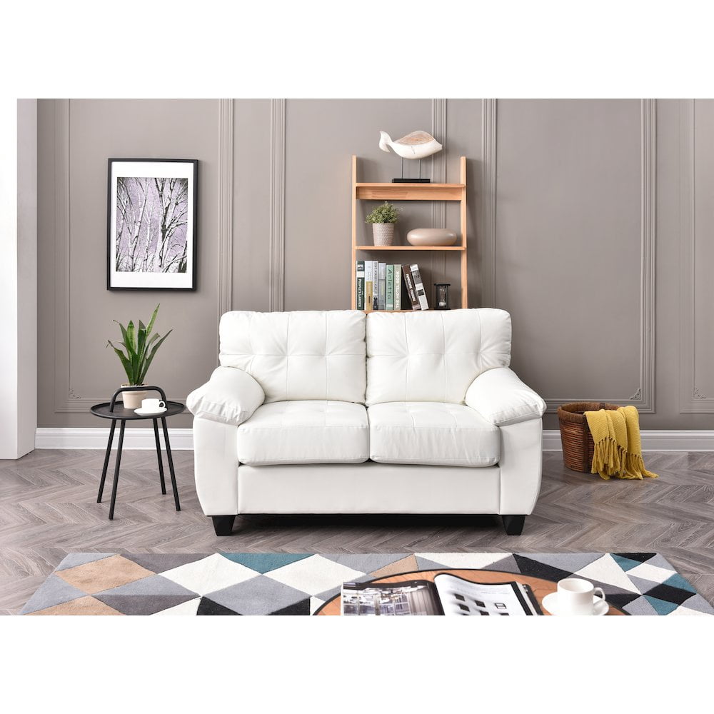 Glory Furniture Gallant Loveseat in White Color