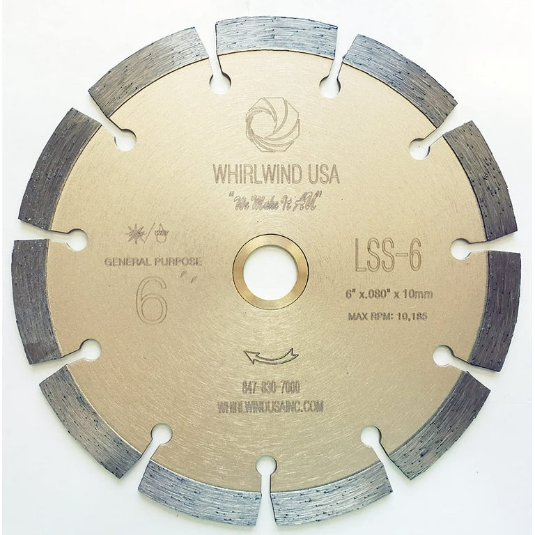 Whirlwind USA 7 in. Turbo Rim Diamond Blade for Dry or Wet Cutting Concrete, Stone, Brick and Masonry Whirlwind USA 7 in. Turbo Rim Diamond Blade for Dry or Wet Cutting Concrete, Stone, Brick and Masonry