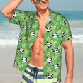 thumbnail image 7 of Pofeuu Cartoon Panda And Leaf 1 Print Hawaiian Shirt for Men Sleeves Casual Button Down Summer Beach Dress Shirts T-Shirts,Medium, 7 of 7