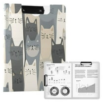 FORMRS A4 Clipboard Folder with Pen Holder Horizontal Foldable School Office Binder, Blue Cute Cats