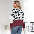 thumbnail image 6 of LEBONYARD Womens Sweaters Clearance Sales,Womens Large Size Solid Color Long Sleeve Sweaters Double Knit Lightweight Pullover Casual Tops Red L, 6 of 6