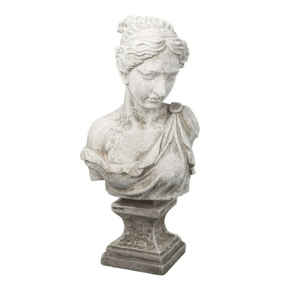 CC Home Furnishings 22" White Traditional Bust Statue of Women