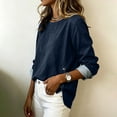 thumbnail image 5 of Levmjia Women Solid Color Denim Blouse Soft Breathable Denim Relaxed Loose Fit Long Sleeve Casual Pullover Shirt Office Commute Holiday Travel Daily Versatile Everyday Outfit, 5 of 7