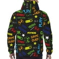 thumbnail image 7 of Wukai Pixel Game Print Men Hoodies Fleece Sweatshirts Long Sleeve Sweaters Pullover Fall Outfits Winter Clothes-X-Large, 7 of 7
