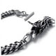thumbnail image 3 of 3X Pulsera de Joyeria de Hombre, Dragon de Acero Inoxidable, Motorista, Negro Plata, 3 of 3