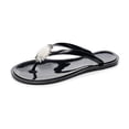 thumbnail image 2 of LSLJS Women's Summer Jeweled Rhinestone T-Strap Flat Sandals Beach Flip Flop Shoes, 2 of 3