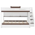 thumbnail image 5 of Full Over Full Bunk Bed with Twin Size Trundle and Staircase, Shelves, LED, White, 5 of 9