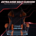 thumbnail image 2 of Gaming Chair for Adults, 400lb Capacity, PU Leather, Footrest, 360° Swivel, Adjustable Lumbar, Orange Computer Gamer Chair, 2 of 7
