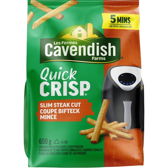 Les Fermes Cavendish Frites coupe bifteck mince Quick Crisp | Fait au Canada | Fière entreprise canadienne 650 gr