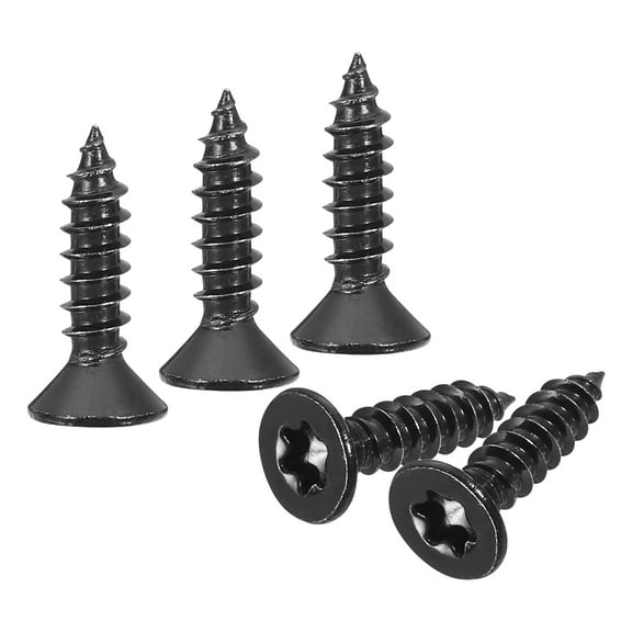 Uxcell 40Pack M4 x 16mm 304 Stainless Steel Flat Head Torx Screws Fit T20 Bit, Black