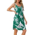 thumbnail image 4 of INSPIRE CHIC Womens Nightgown Sleeveless Sleepwear Printed Scoopneck Nightshirts Tank Wide Strap Sleep Dress with Pockets XL Green Flowers, 4 of 6