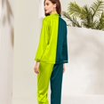 thumbnail image 7 of Green Silk Pajama Set for Women 2 PC Womens Valentines Outfit Long Sleeve Button Down Loungewear Women Summer Outfits, 7 of 7